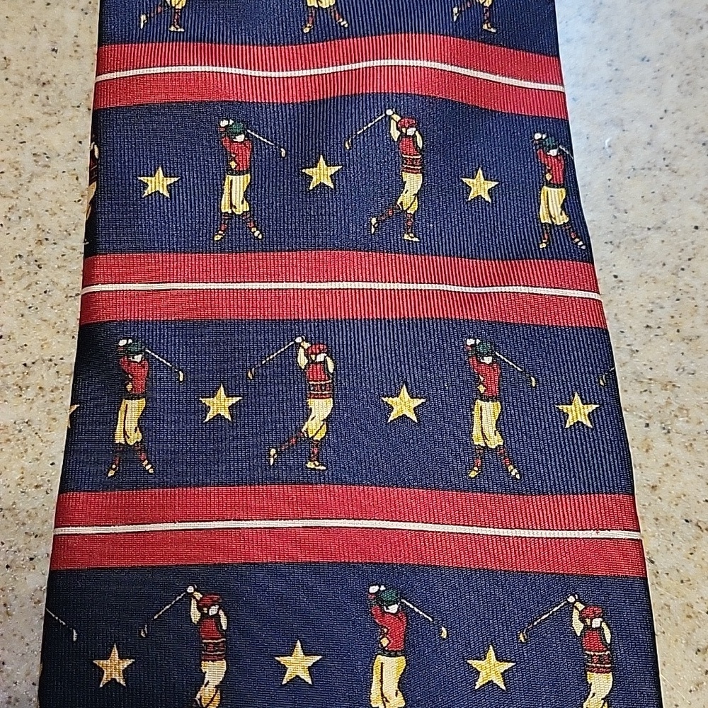 Tommy Hilfiger Vintage 100% Italian Silk Golf Theme Ties 3 Piece Lot Made in USA - Picture 7 of 14